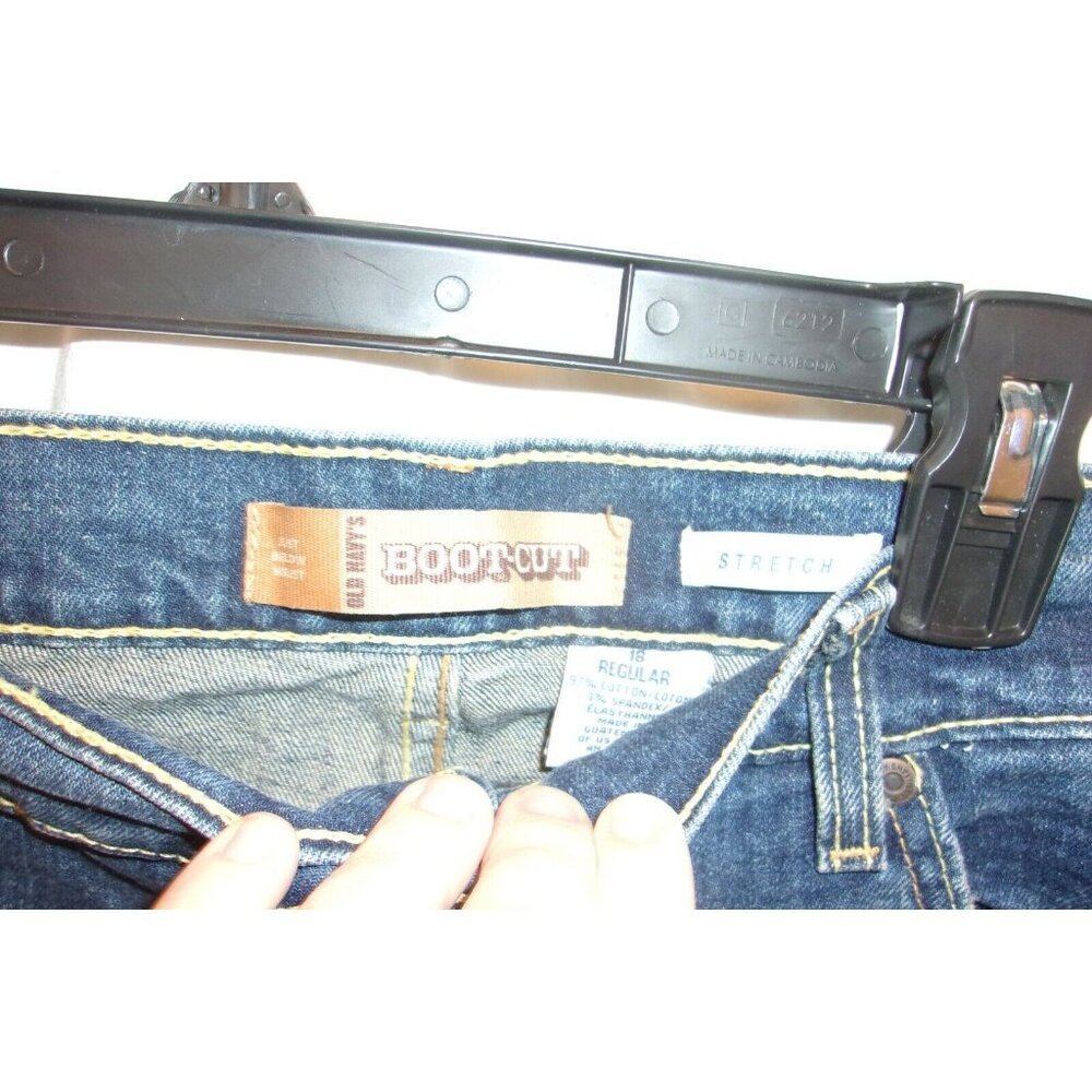Old Navy Denim Blue Jeans Bootcut Stretch Just Below Waist Size 18 Regular - Picture 2 of 4